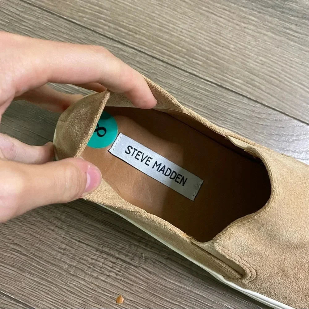 Steve Madden Tan Faux Suede Slip On Sneakers 8